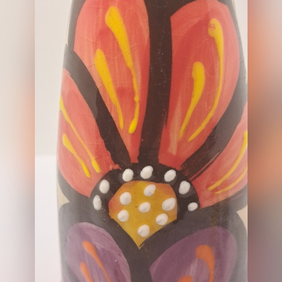 Hand Painted Vintage Floral Ivanros, Made in Spain Pottery Vase. - Picture 5 of 8